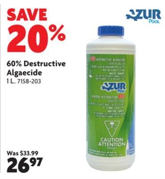 Home Hardware 60% pool destructive algaecide offer