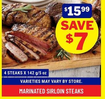 M & M Food Market Marinated sirloin steaks offer