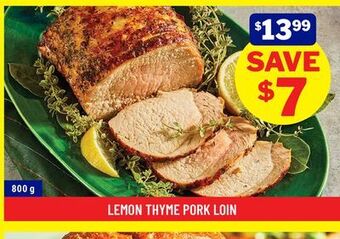 M & M Food Market Lemon thyme pork loin offer