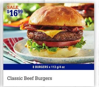 M & M Food Market Classic beef burgers offer