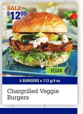 M & M Food Market Chargrilled veggie burgers offer