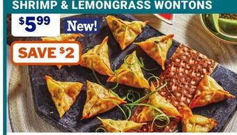 M & M Food Market Shrimp & lemongrass wontons offer