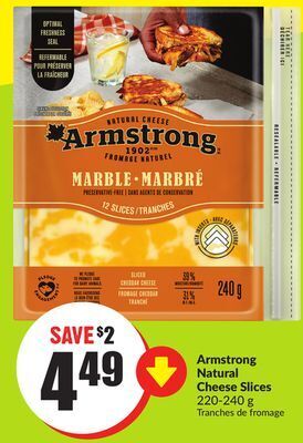 FreshCo Armstrong natural cheese slices 220-240 g offer