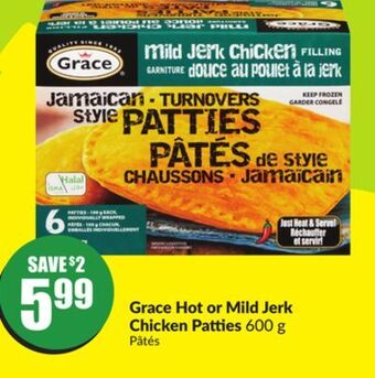 FreshCo Grace hot or mild jerk chicken patties 600 g offer