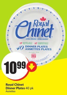 FreshCo Royal chinet dinner plates 40 pk offer