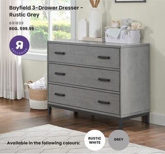 Babies 'R' Us Oxford baby bayfield 3-drawer dresser - rustic grey offer