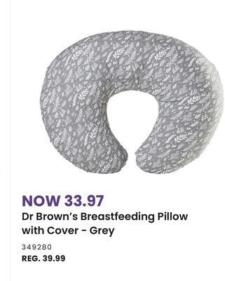 Babies 'R' Us Dr brown's breastfeeding pillow with cover - grey offer