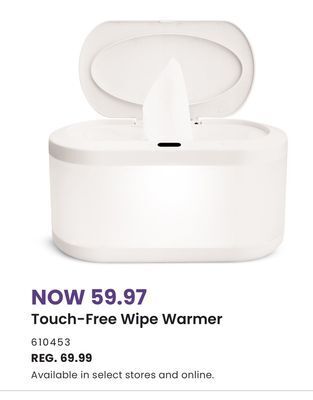 Babies 'R' Us Munchkin touch-free wipe warmer offer