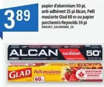 Maxi Alcan, Pelli moulante Glad 60 m ou papier parchemin Reynolds 35 pi offer