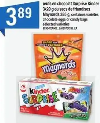 Maxi Chocolate Eggs or Candy Bags Selected Varieties offer