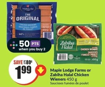 FreshCo Maple Lodge Farms or Zabiha Halal Chicken Wieners 450 g offer