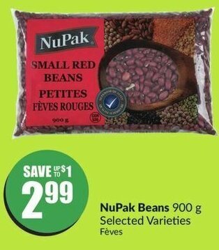 FreshCo NuPak Beans 900 g Selected Varieties Fèves offer