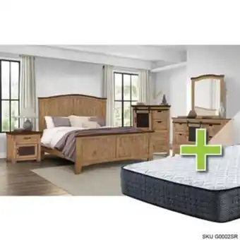 Aaron's Wind creek 6 - piece queen bedroom set w/ 12 upland premium tight top firm memory foam mattress, foundation, & cases offer