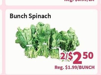 Blue Sky Supermarket Bunch Spinach offer