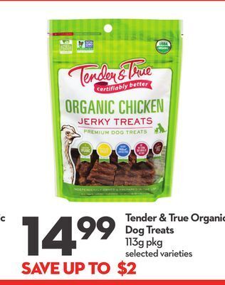 Longo's Tender & true organic dog treats offer