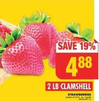No Frills 2 LB CLAMSHELL STRAWBERRIES product of U.S.A, no. I grode offer