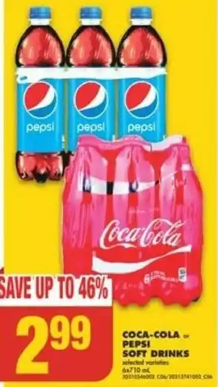 No Frills COCA-COLA PEPSI SOFT DRINKS selected vores offer