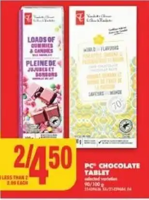 No Frills PC CHOCOLATE TABLET offer