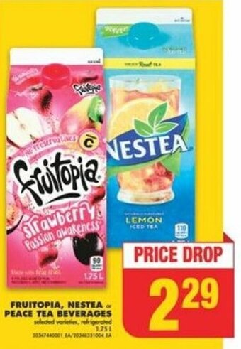 No Frills Fruitopia, Nestea or Peace Tea Beverages offer