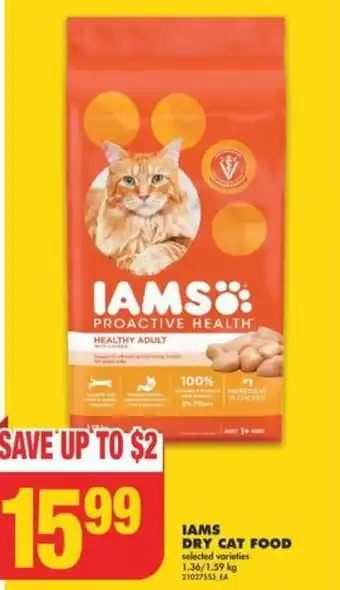 No Frills IAMS DRY CAT FOOD selected varieties 1.36/1.59 kg 21027553 A offer