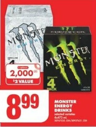 No Frills MONSTER Energy Drinks offer