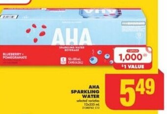No Frills AHA SPARKLING WATER offer