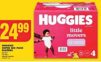 No Frills HUGGIES SUPER BIG PACK DIAPERS offer