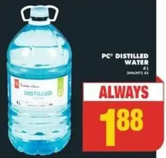 No Frills PC DISTILLED WATER 4L 20963972 EA offer