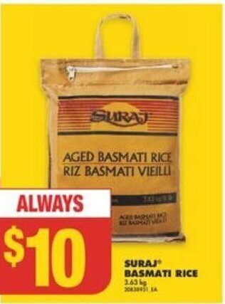 No Frills SURAJ BASMATI RICE 3.63 kg offer