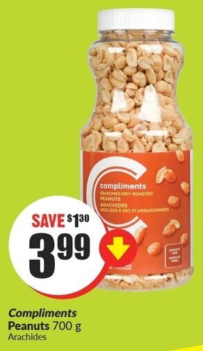 FreshCo Compliments Peanuts 700 g Arachides offer