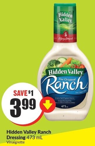 FreshCo Hidden Valley Ranch Dressing 473 mL Vinaigrette offer