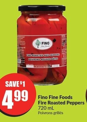 FreshCo Fino Fine Foods Fire Roasted Peppers 720 mL Poivrons grillés offer