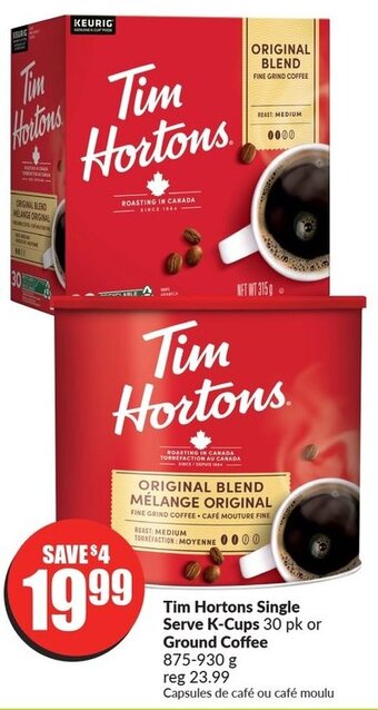 FreshCo Tim Hortons Single Serve K-Cups 30 pk or Ground Coffee offer
