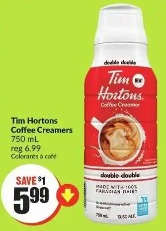 FreshCo Tim Hortons Coffee Creamers 750mL offer