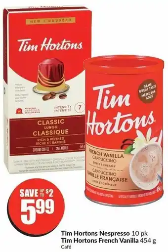 FreshCo Tim Hortons Nespresso 10 pk Tim Hortons French Vanilla 454 g Café offer
