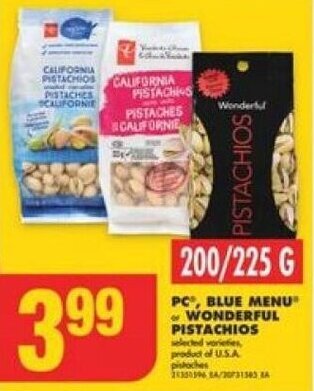 No Frills Blue Menu Wonderful Pistachios offer
