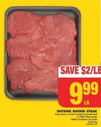 No Frills Outside Round Steak offer