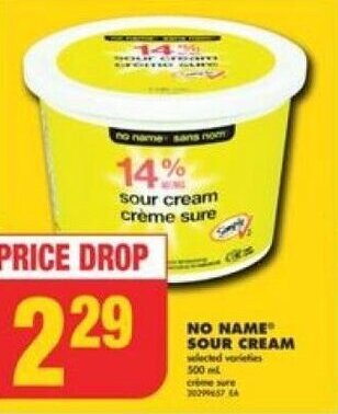 No Frills NO NAMEⓇ SOUR CREAM lected varieties offer