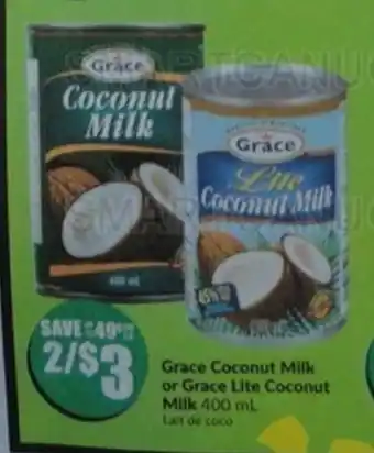 FreshCo Grace Coconut Milk or Grace Lite Coconut Milk 400 mL offer
