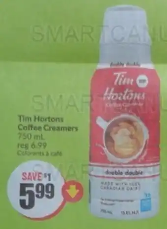 FreshCo Tim Hortons Coffee Creamers 750 mL offer