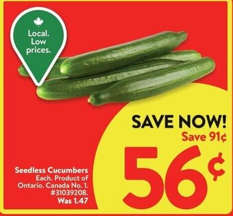 Walmart Seedless Cucumbers offer