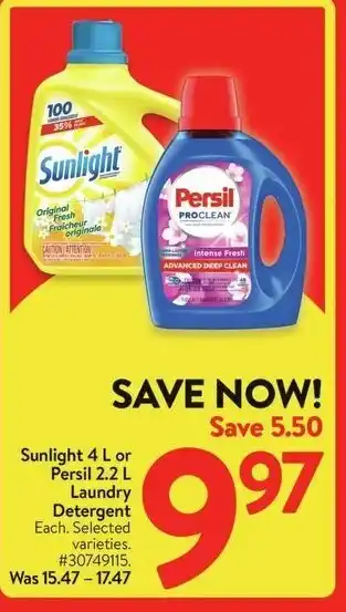 Walmart Sunlight or Persil or Laundry Detergent offer