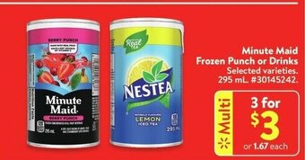 Walmart Minute Maid Frozen Punch or Drinks offer