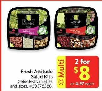 Walmart Fresh Attitude Salad Kits offer