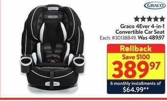 Walmart Graco 4Ever 4-in-1 Convertible Car Seat offer