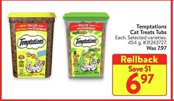 Walmart Temptations Cat Treats Tubs offer