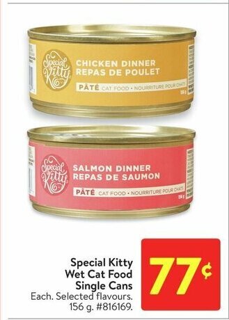 Walmart Special Kitty Wet Cat Food Single Cans offer