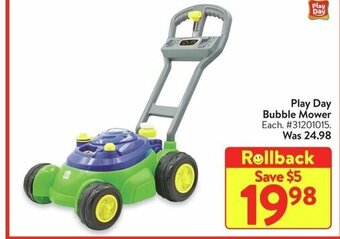 Walmart Play Day Bubble Mower offer