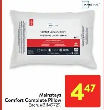 Walmart Mainstays Comfort Complete Pillow offer
