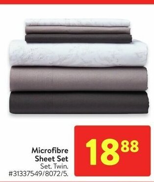 Walmart Microfibre Sheet Set offer